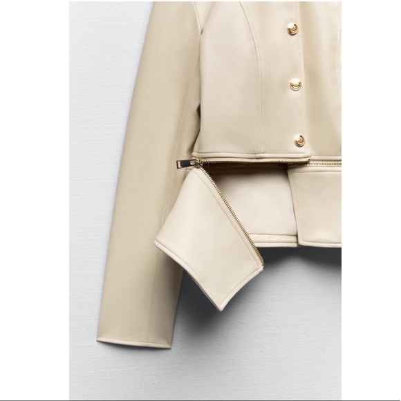 Zara faux leather zippered jacket - Picture 8 of 11